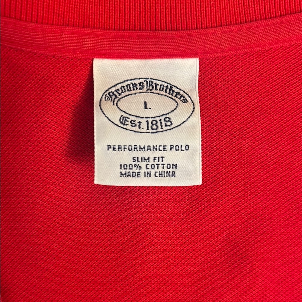 Brooks Brothers Red Polo Slim Fit Performance Polo Men’s Size Large - Picture 2 of 11